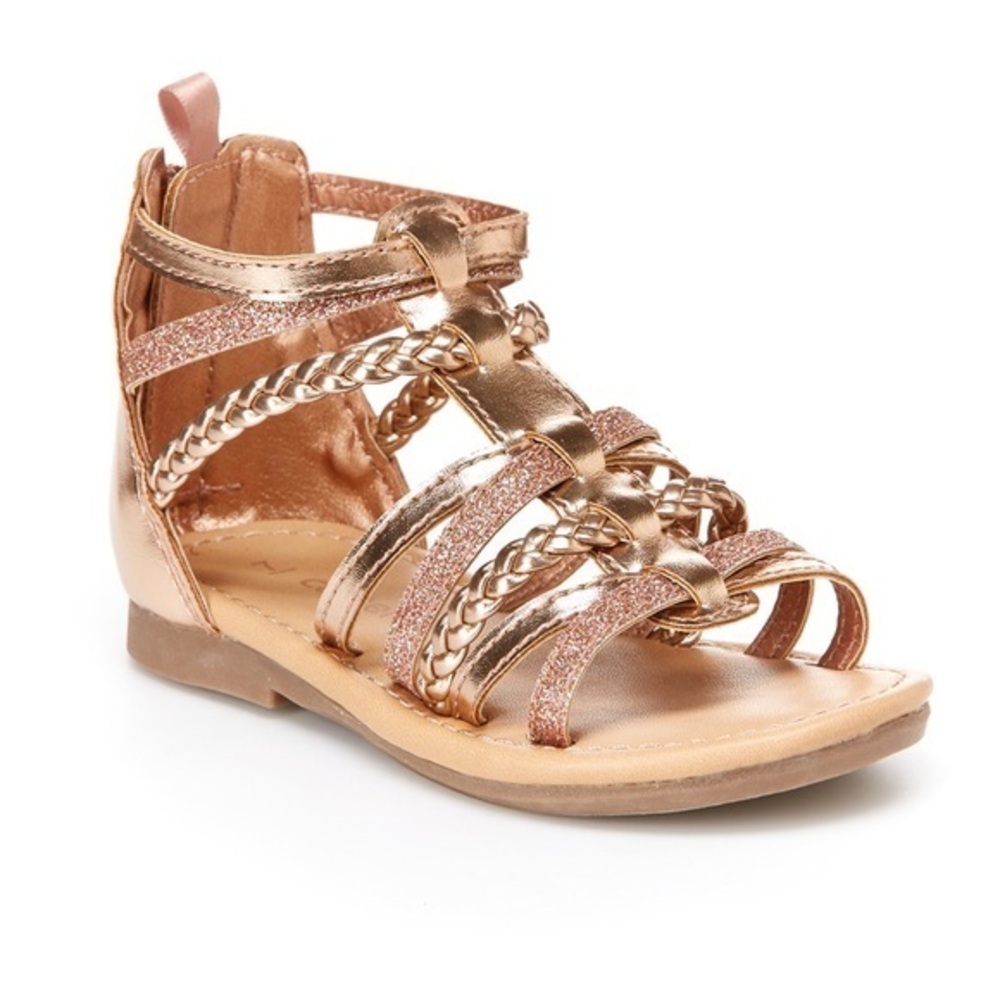 Rose Gold Toddler Sandals Fenna sz 5 New